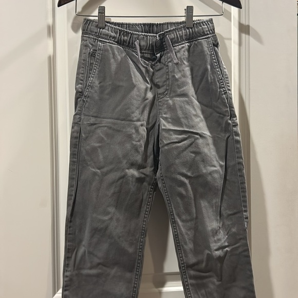 H&M Kids PullOn drawstring Joggers grey denim Pants faux fly pockets size 12 - Picture 10 of 11